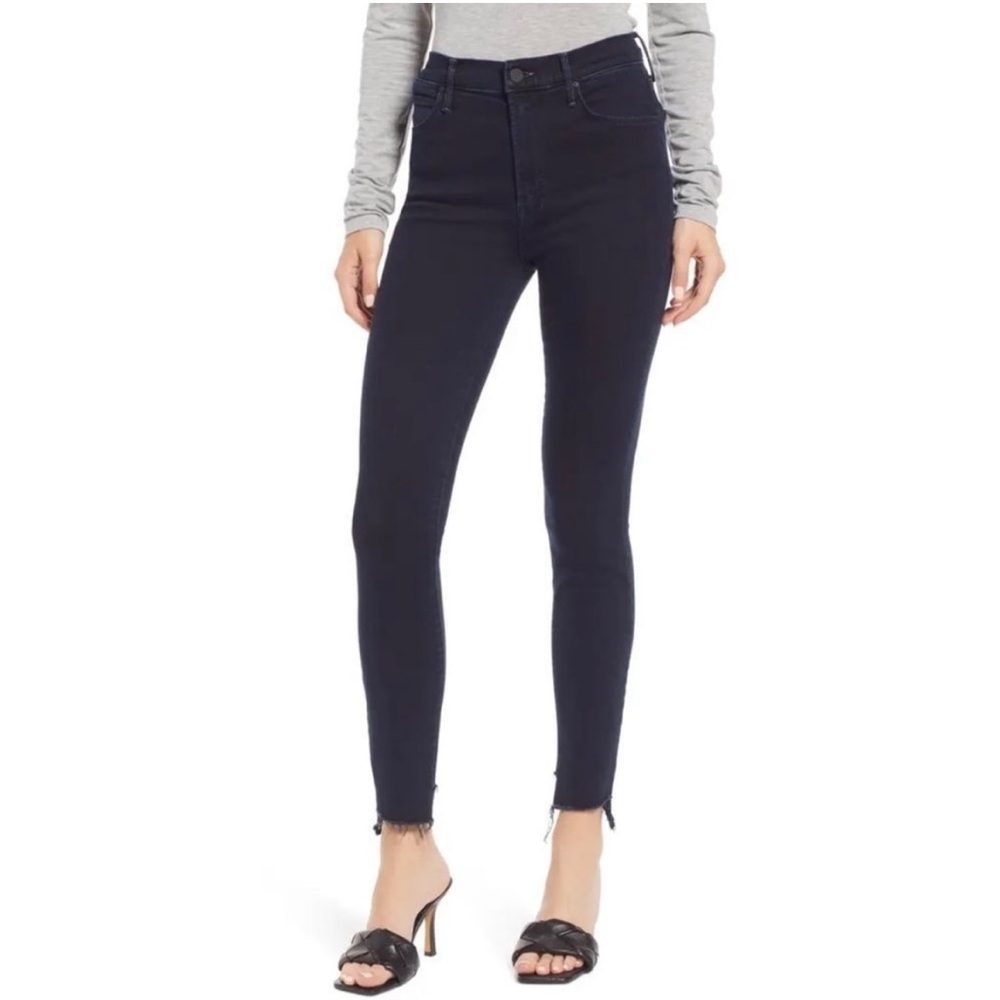 Mother The Stunner Zip Two Step Fray Ankle Jeans In Holding Hands Blue Size 26